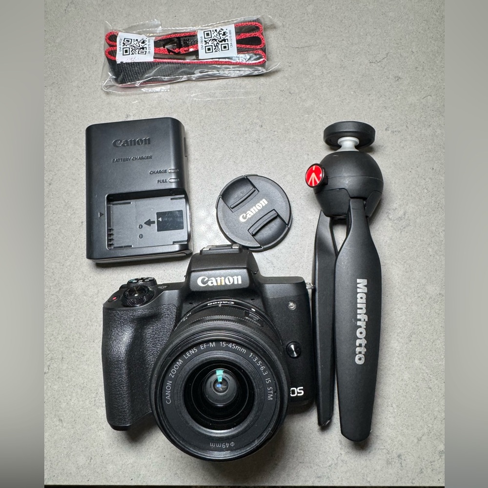 SOLD ‼️ Canon EOS M50 Camera with Manfrotto Tripod